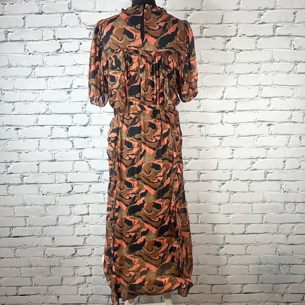 Cleobella Women’s NWOT Paige Midi Dress Canyon Ruffle Chiffon High Neck Medium - Picture 6 of 14